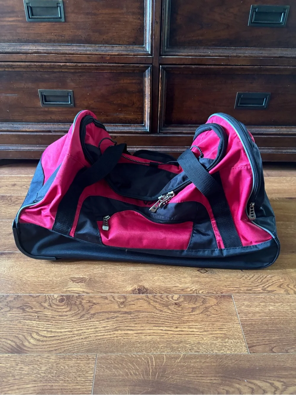 Red and Black Travel Duffel Bag